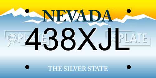 438XJL Nevada License Plate