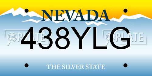 438YLG Nevada License Plate
