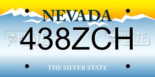 438ZCH Nevada License Plate