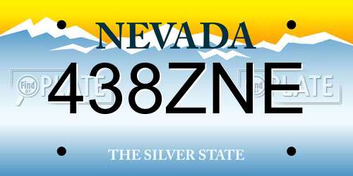 438ZNE Nevada License Plate