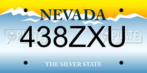 438ZXU Nevada License Plate