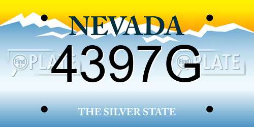 4397G Nevada License Plate