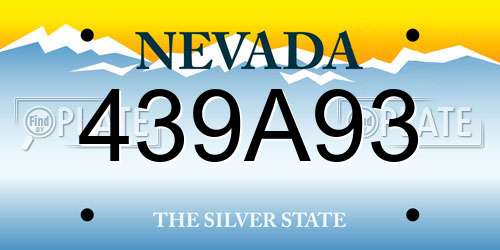 439A93 Nevada License Plate