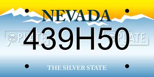 439H50 Nevada License Plate