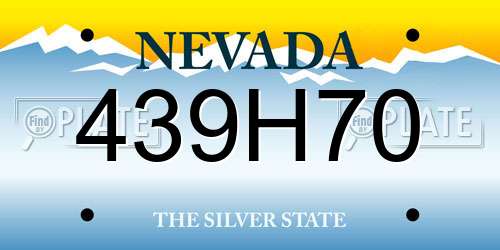 439H70 Nevada License Plate