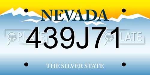 439J71 Nevada License Plate