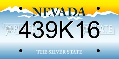 439K16 Nevada License Plate