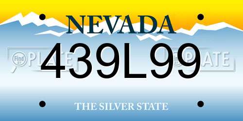 439L99 Nevada License Plate