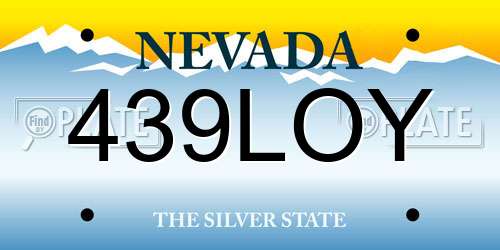 439LOY Nevada License Plate