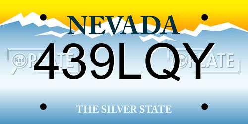 439LQY Nevada License Plate