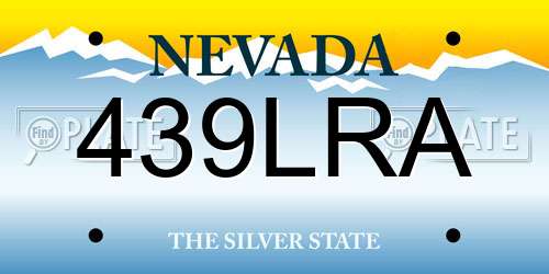 439LRA Nevada License Plate