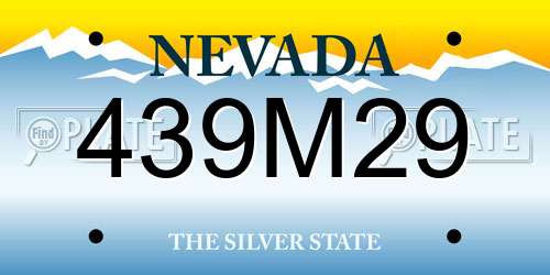 439M29 Nevada License Plate