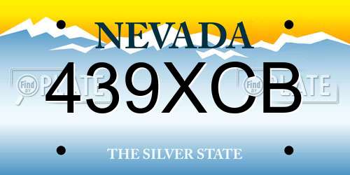 439XCB Nevada License Plate