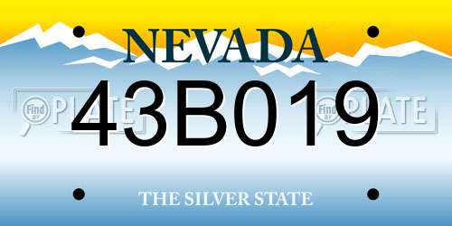 43B019 Nevada License Plate