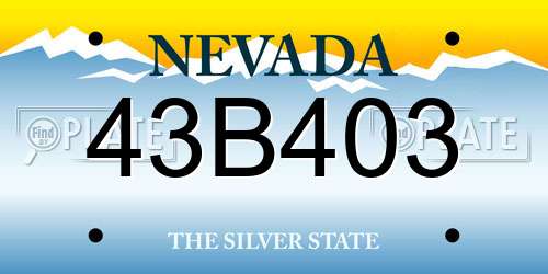43B403 Nevada License Plate
