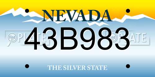43B983 Nevada License Plate