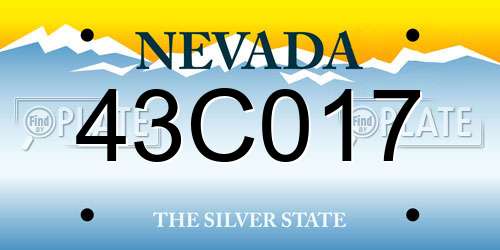 43C017 Nevada License Plate