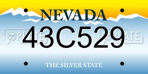 43C529 Nevada License Plate