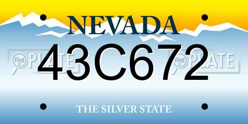 43C672 Nevada License Plate