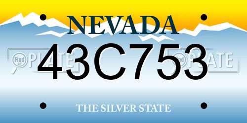 43C753 Nevada License Plate