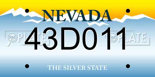 43D011 Nevada License Plate