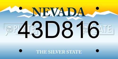 43D816 Nevada License Plate