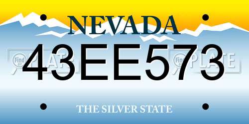 43EE573 Nevada License Plate