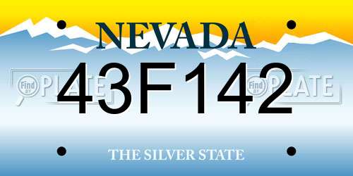 43F142 Nevada License Plate