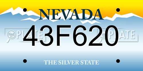43F620 Nevada License Plate