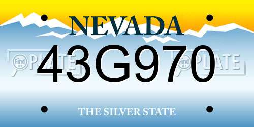 43G970 Nevada License Plate