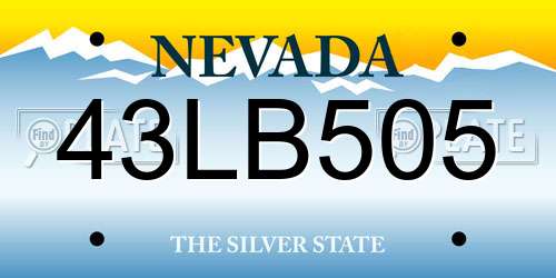 43LB505 Nevada License Plate