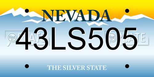 43LS505 Nevada License Plate