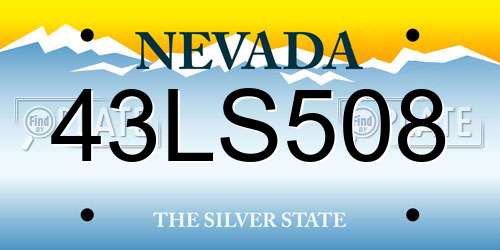 43LS508 Nevada License Plate