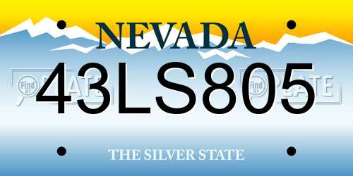 43LS805 Nevada License Plate