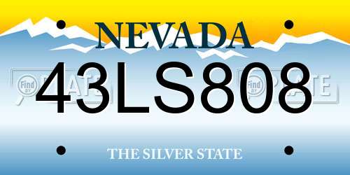 43LS808 Nevada License Plate