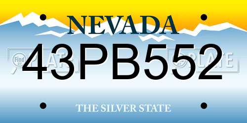 43PB552 Nevada License Plate