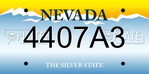 4407A3 Nevada License Plate