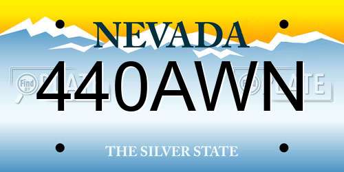440AWN Nevada License Plate