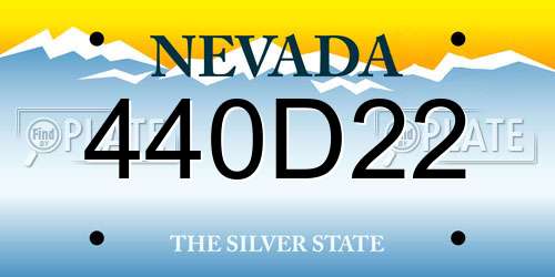 440D22 Nevada License Plate
