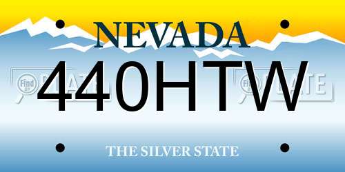 440HTW Nevada License Plate