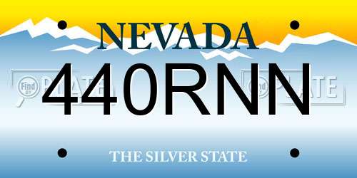 440RNN Nevada License Plate