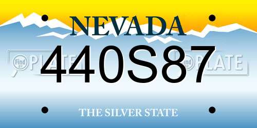 440S87 Nevada License Plate