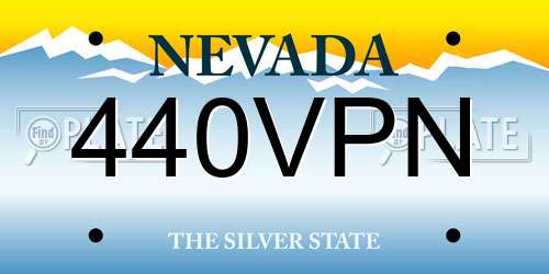 440VPN Nevada License Plate