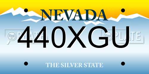 440XGU Nevada License Plate