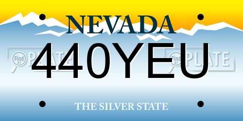 440YEU Nevada License Plate