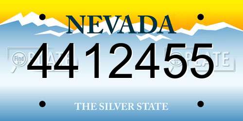 4412455 Nevada License Plate