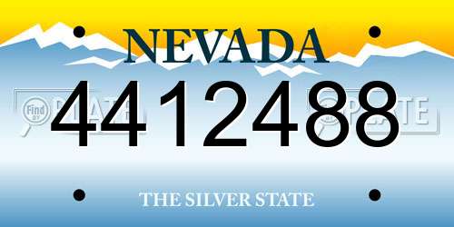 4412488 Nevada License Plate
