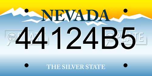 44124B5 Nevada License Plate