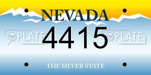 4415 Nevada License Plate