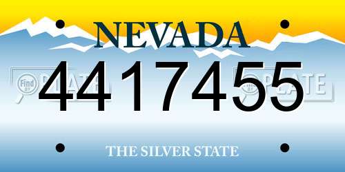 4417455 Nevada License Plate